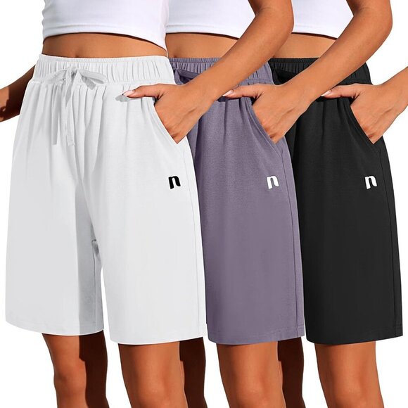 3 Pack Women's Quick Dry Shorts - Black, White, Dark Grey - X-Large - Picture 1 of 6